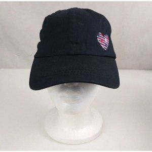 Blue With Patriotic Heart Design 100% Cotton Unisex Adjustable Baseball Cap